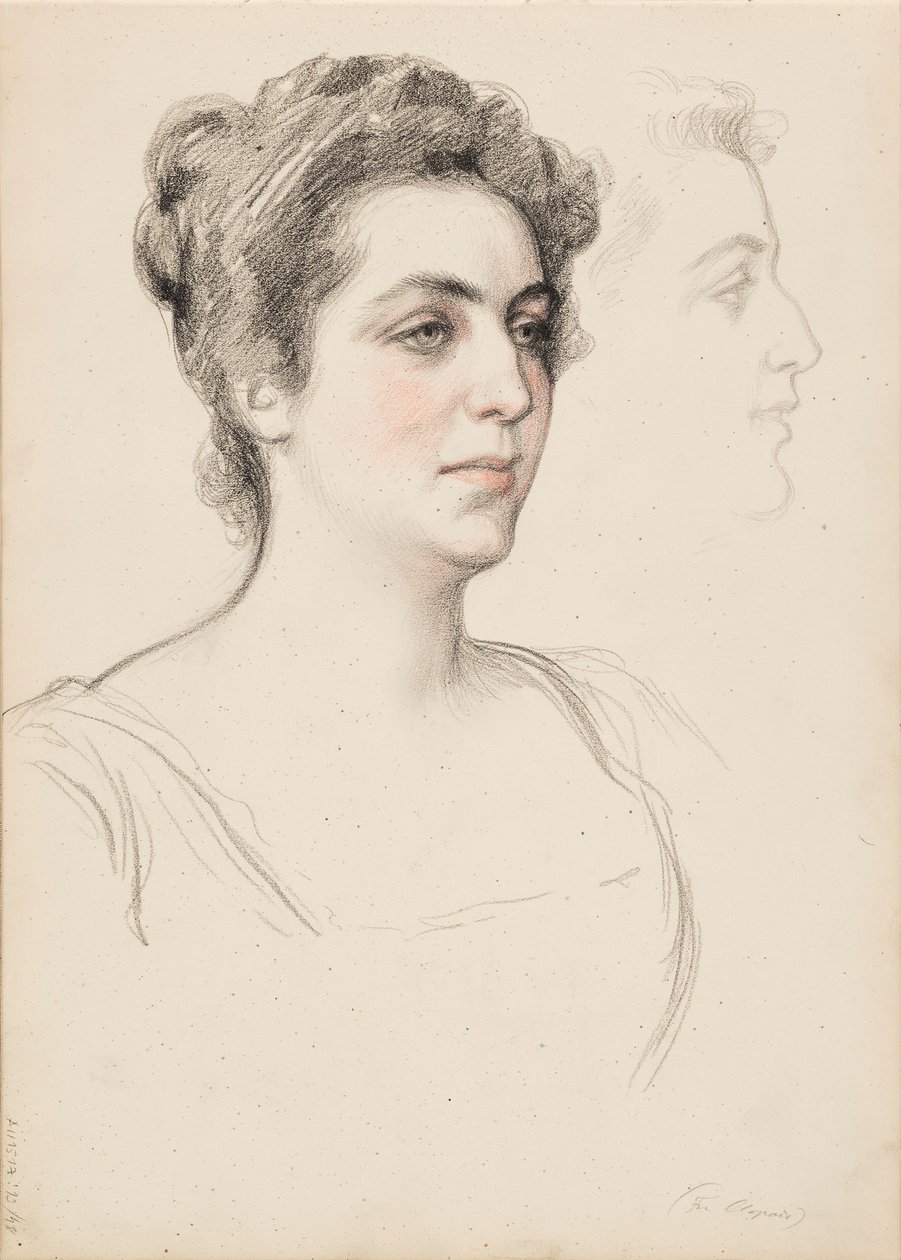 Schets voor een portret van een vrouw door Albert Edelfelt