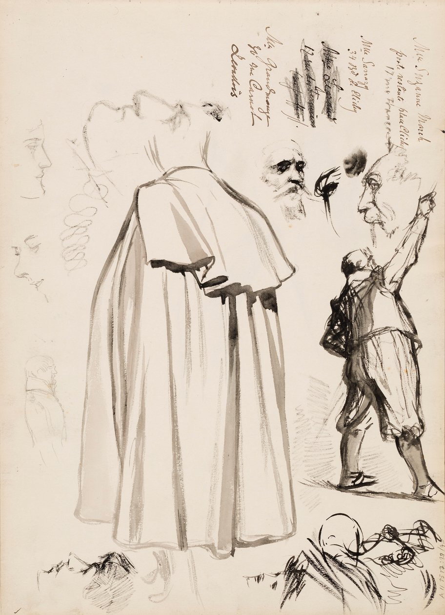 Mannelijke figuren, gezichten door Albert Edelfelt