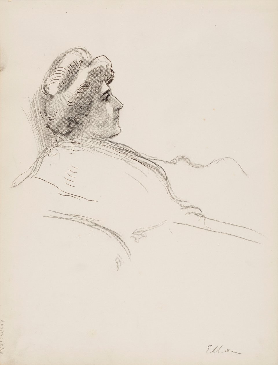 Vrouwelijk profiel (Ellan) door Albert Edelfelt