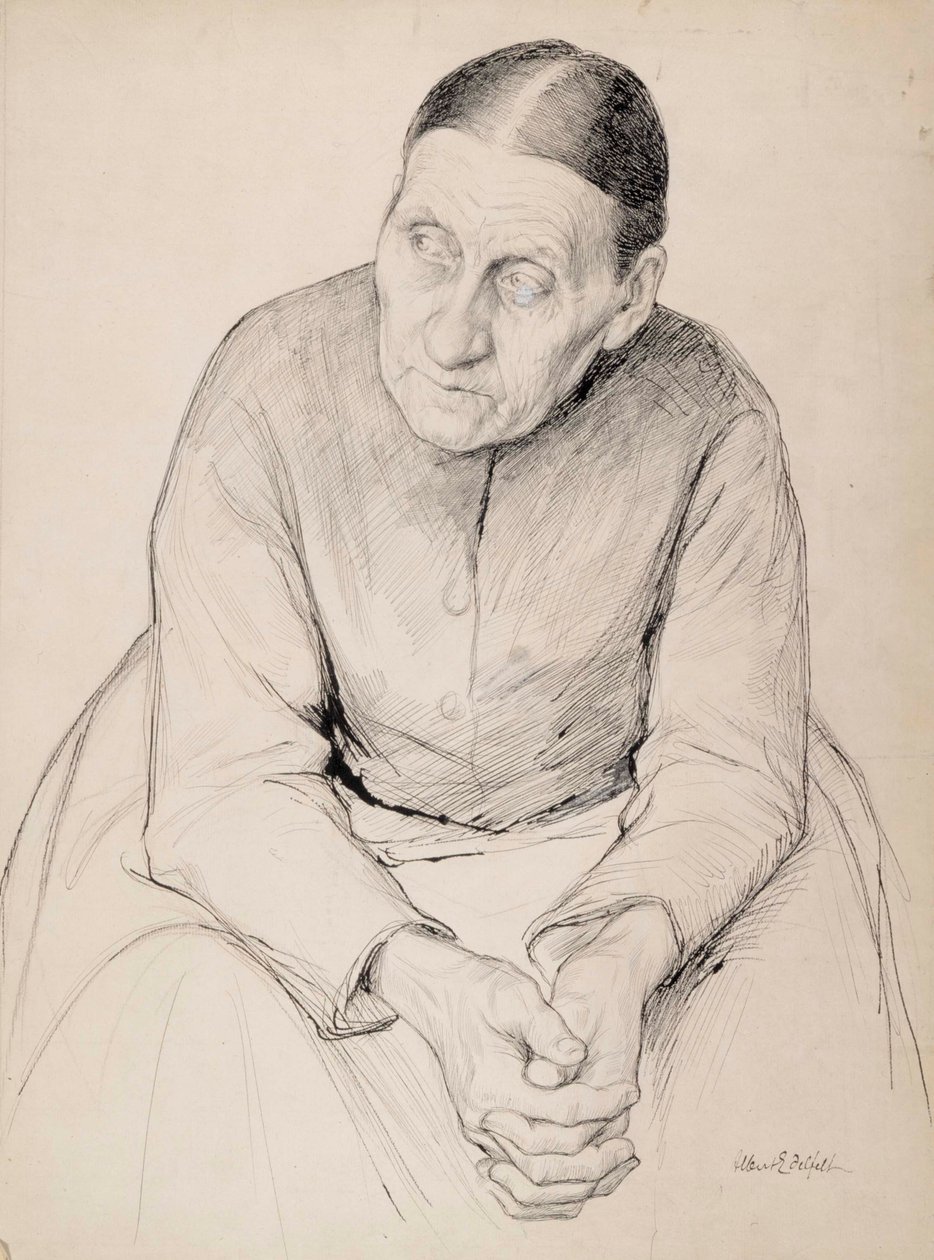 Oude boerenvrouw door Albert Edelfelt