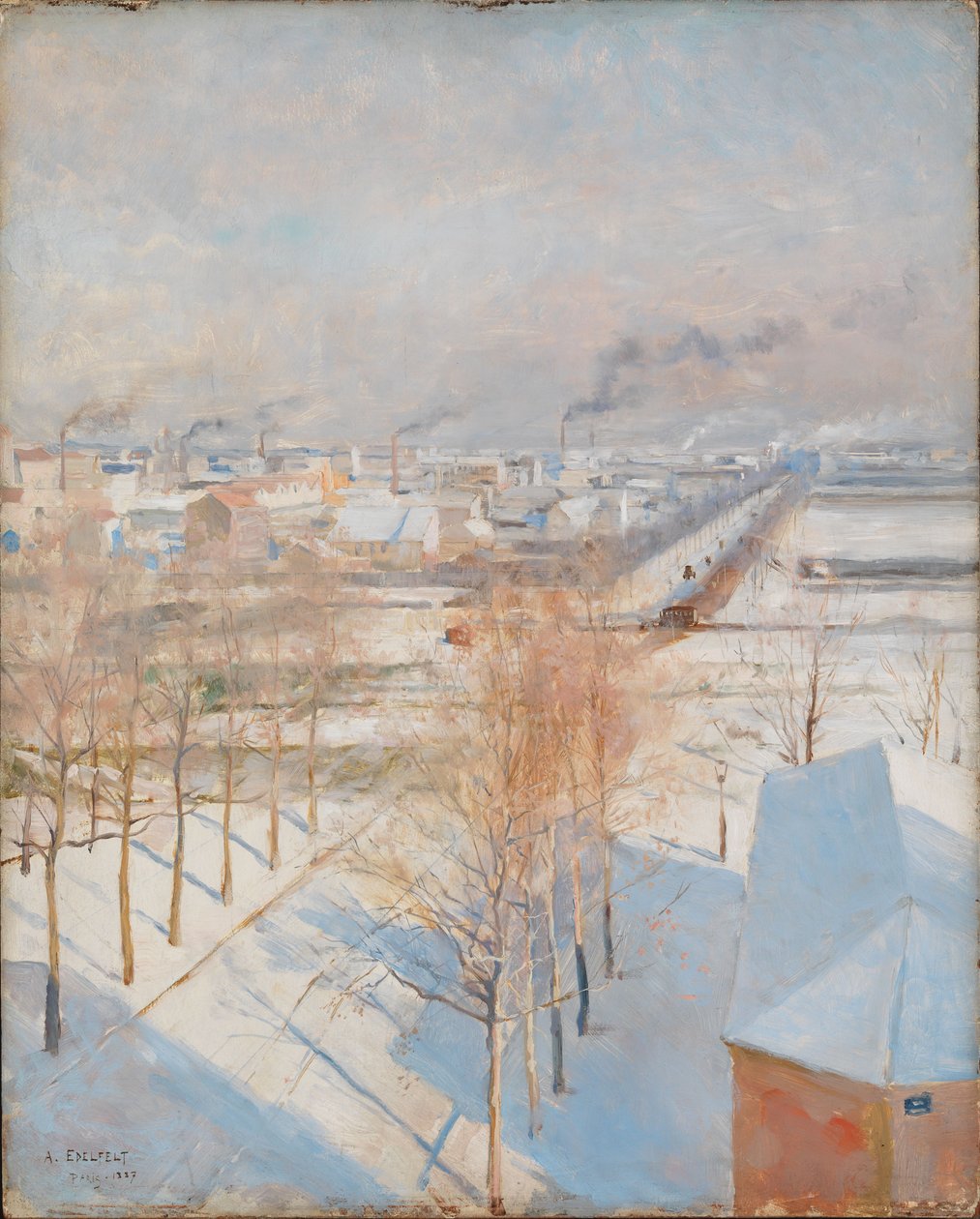 Parijs in de sneeuw door Albert Edelfelt