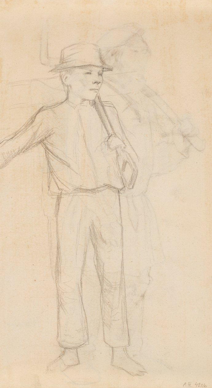 Jongen, mogelijk een schets voor een schilderij van Veräjällä door Albert Edelfelt