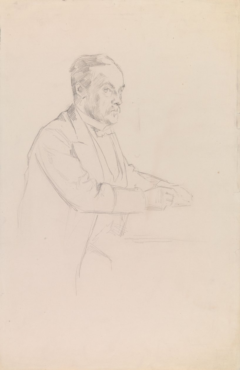 Portret van Louis Pasteur, schets door Albert Edelfelt