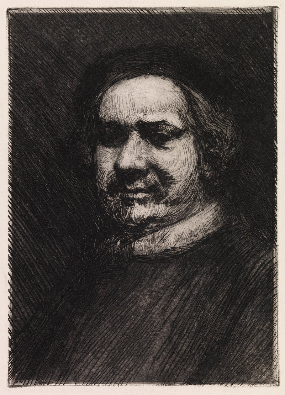 Portret van Rembrandt, kopie naar Rembrandt door Albert Edelfelt