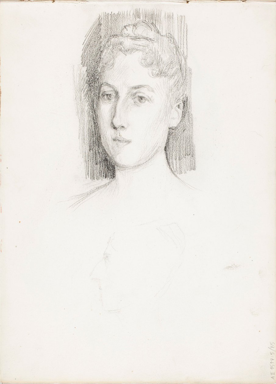 Portret van een vrouw door Albert Edelfelt