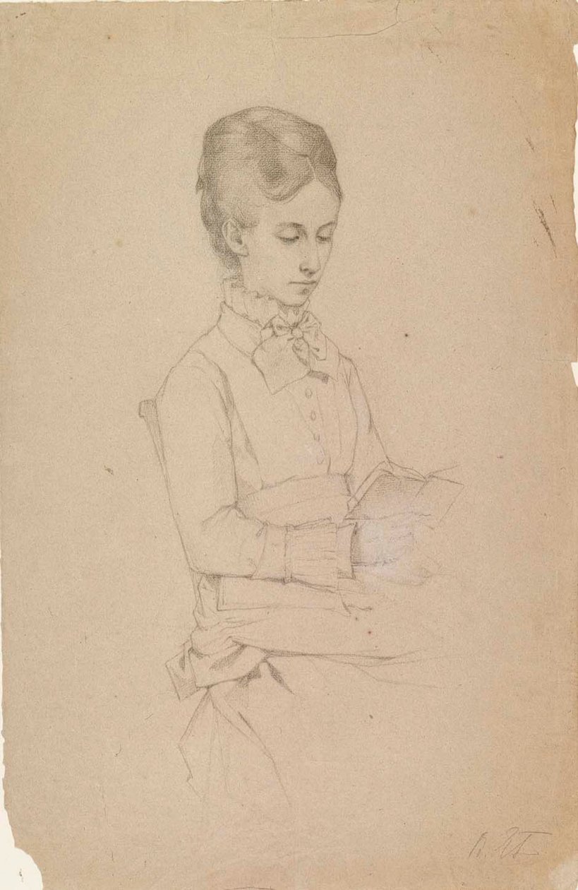 Portret van een lezende vrouw door Albert Edelfelt