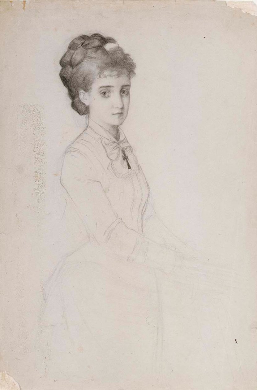Portret van een staande vrouw door Albert Edelfelt