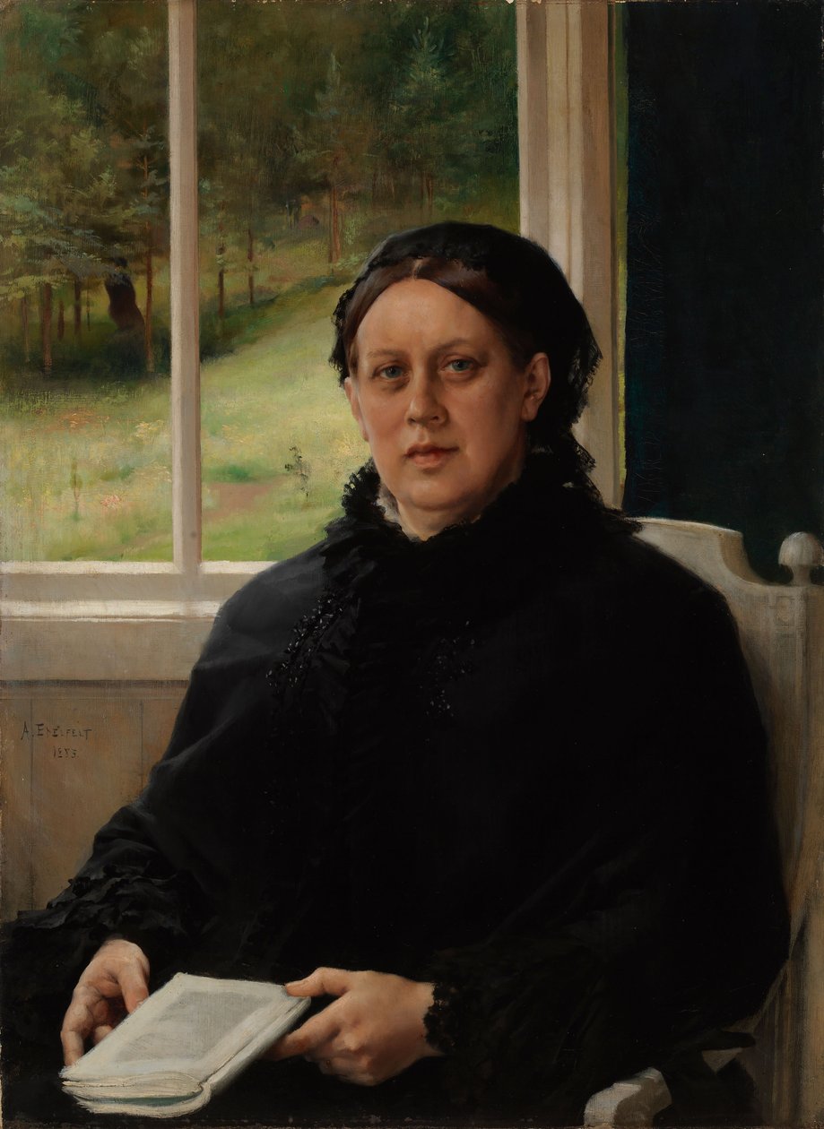 Portret van de moeder van de kunstenaar, Alexandra Edelfelt door Albert Edelfelt