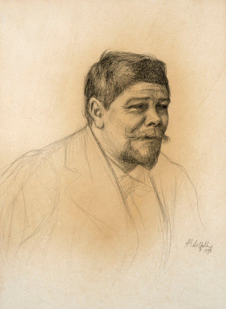 Portret van de beeldhouwer Robert Stigell door Albert Edelfelt