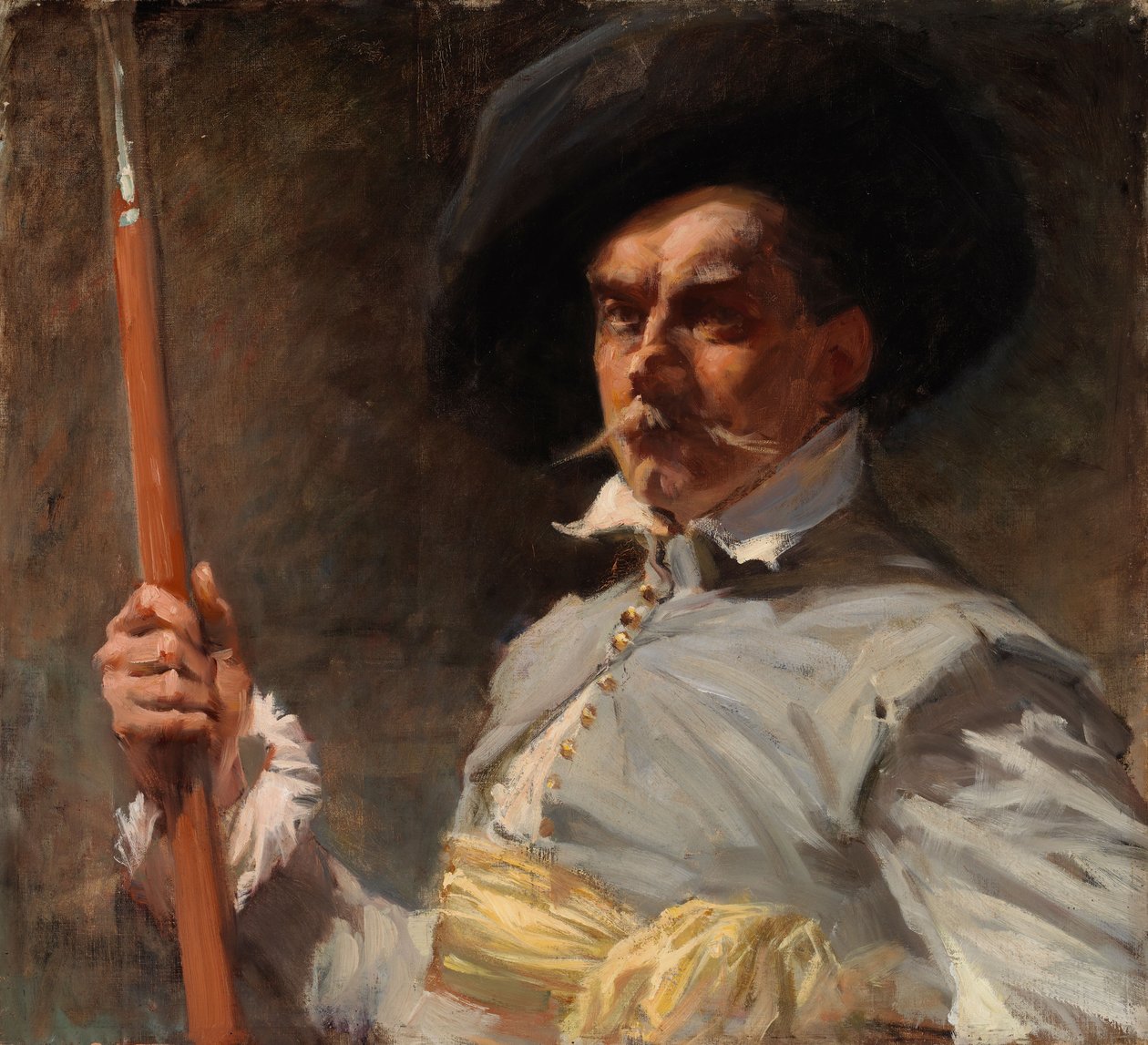 Zelfportret in kostuum uit de 17e eeuw door Albert Edelfelt