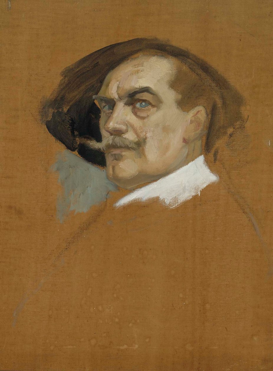 Zelfportret in een jurk uit de 17e eeuw, studie door Albert Edelfelt