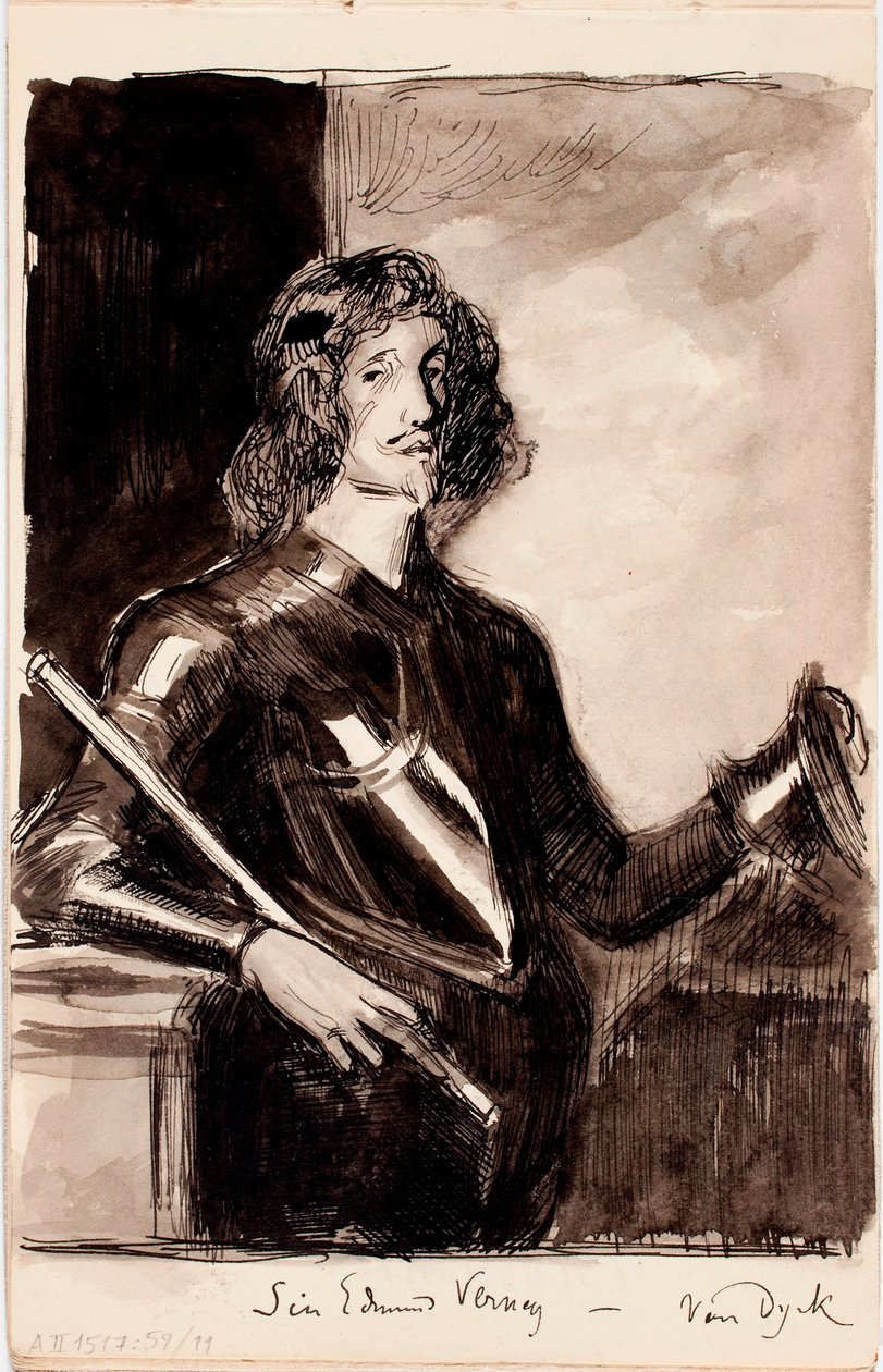 Sir Edmund Verney, kopie naar Anthony van Dyck door Albert Edelfelt