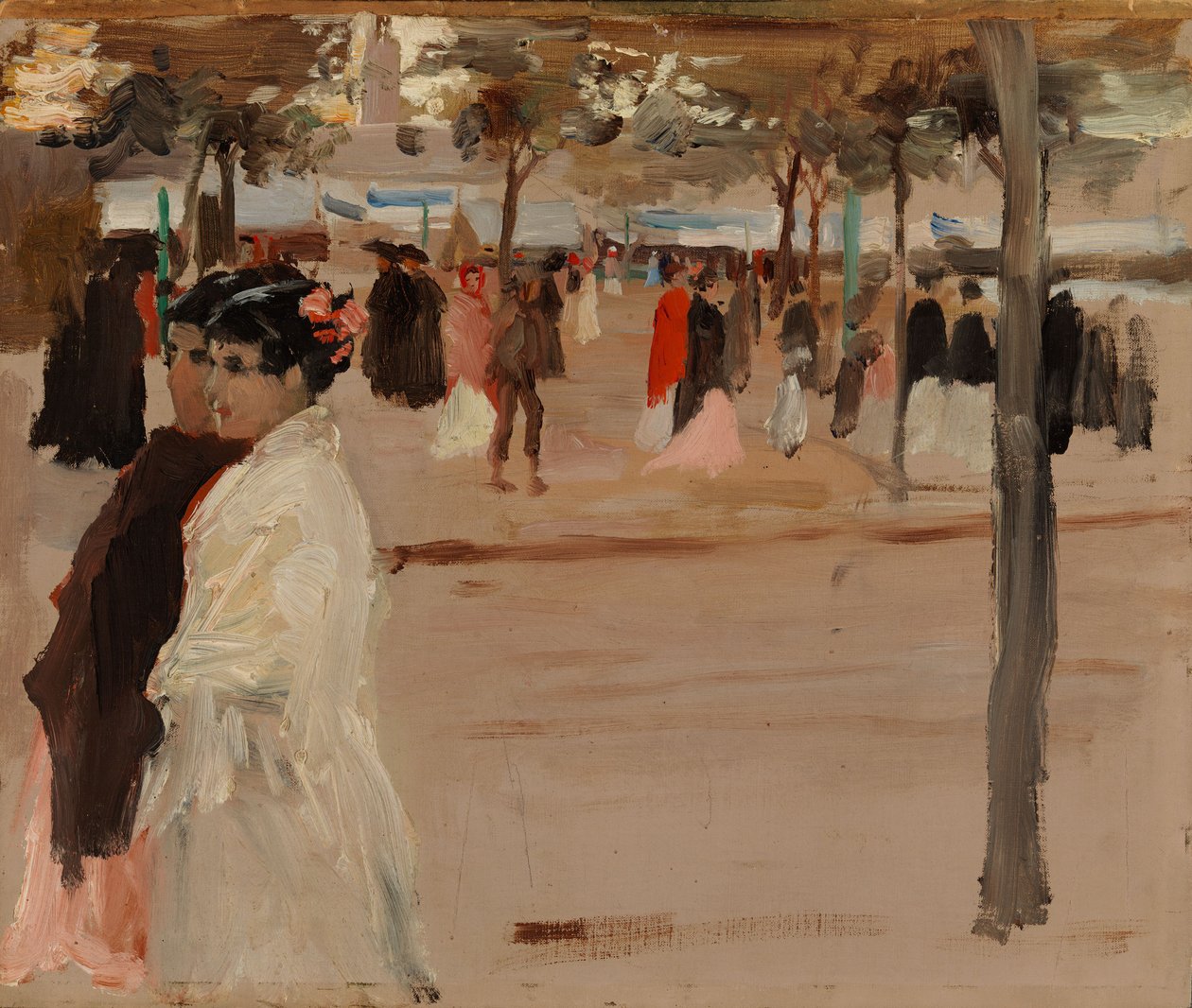 Studie voor de weg langs de oever, Sevilla door Albert Edelfelt