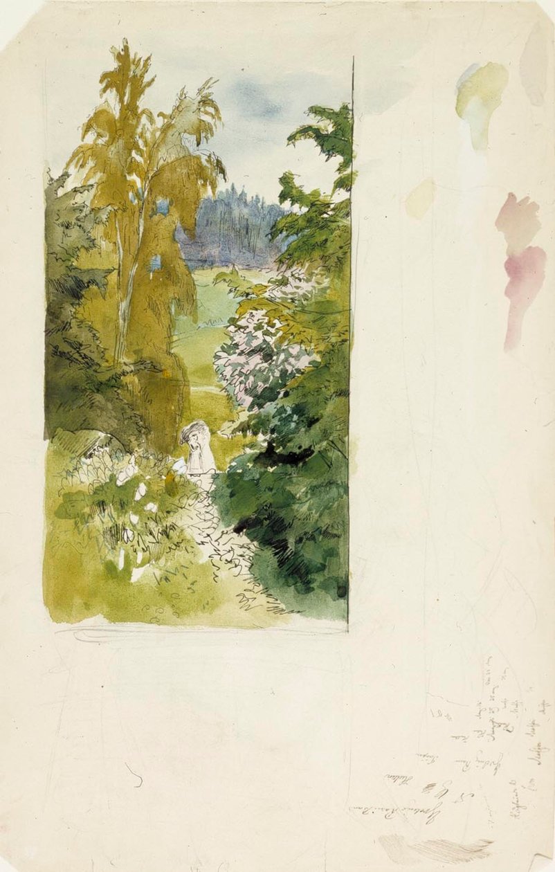 Sommerlandschaft, Hohe Birken door Albert Edelfelt