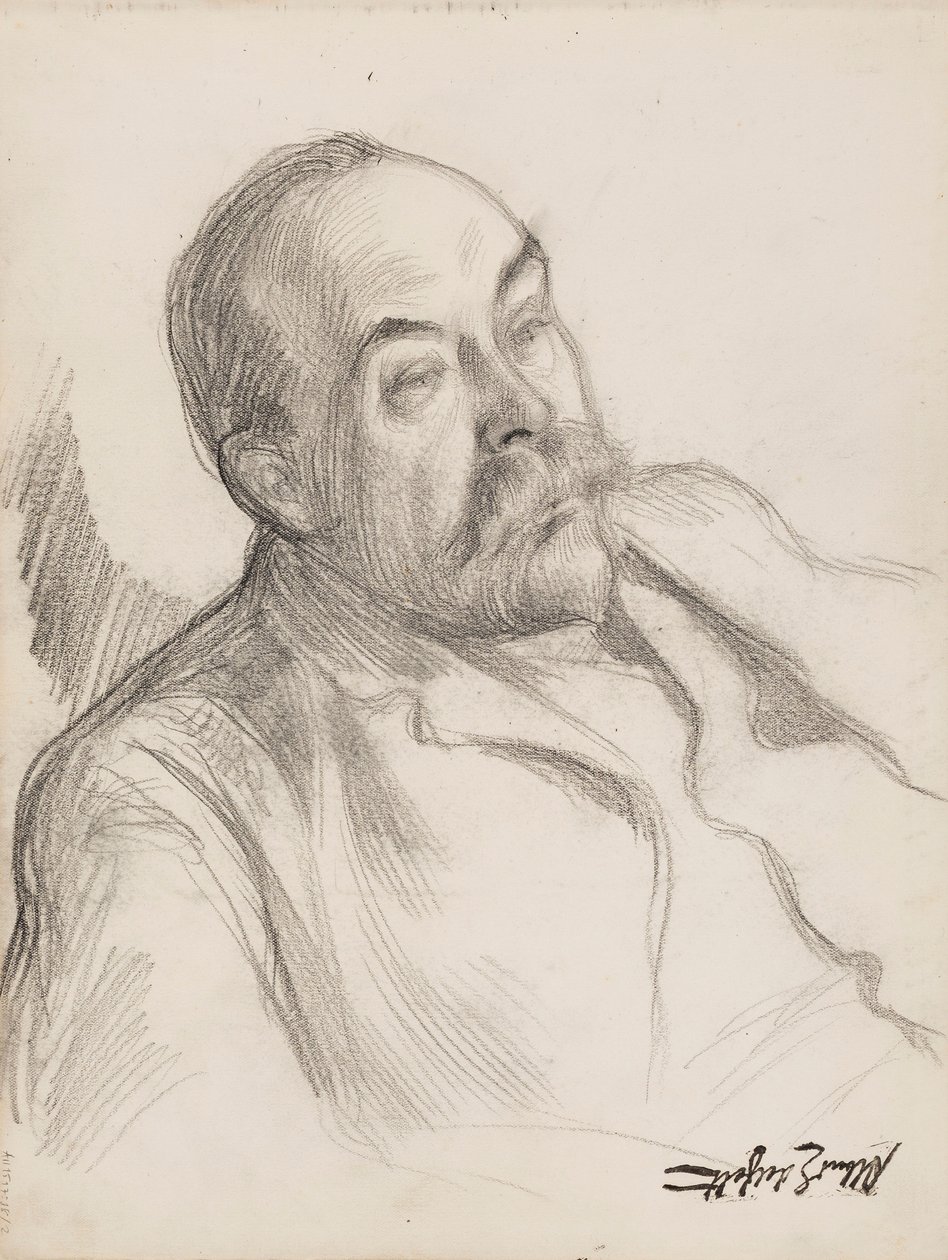 Portretschets man door Albert Edelfelt