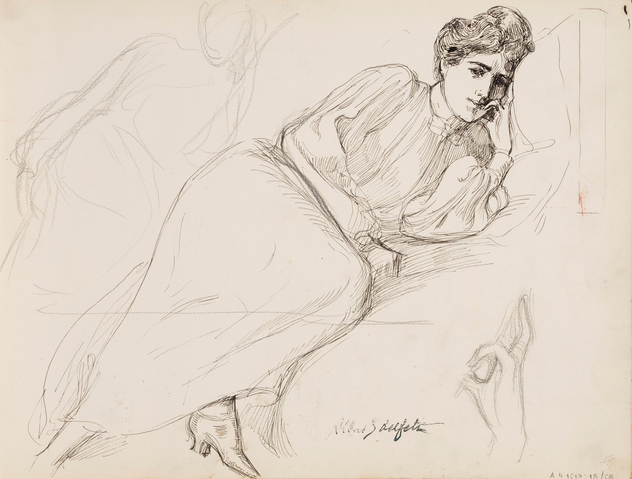 Rustende vrouw door Albert Edelfelt