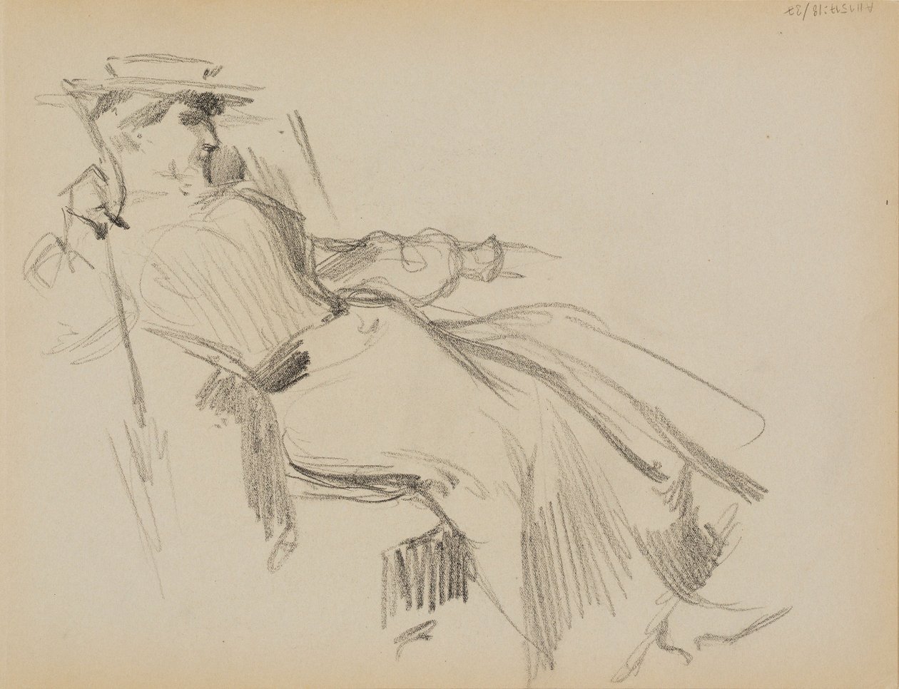 Zittende vrouw door Albert Edelfelt
