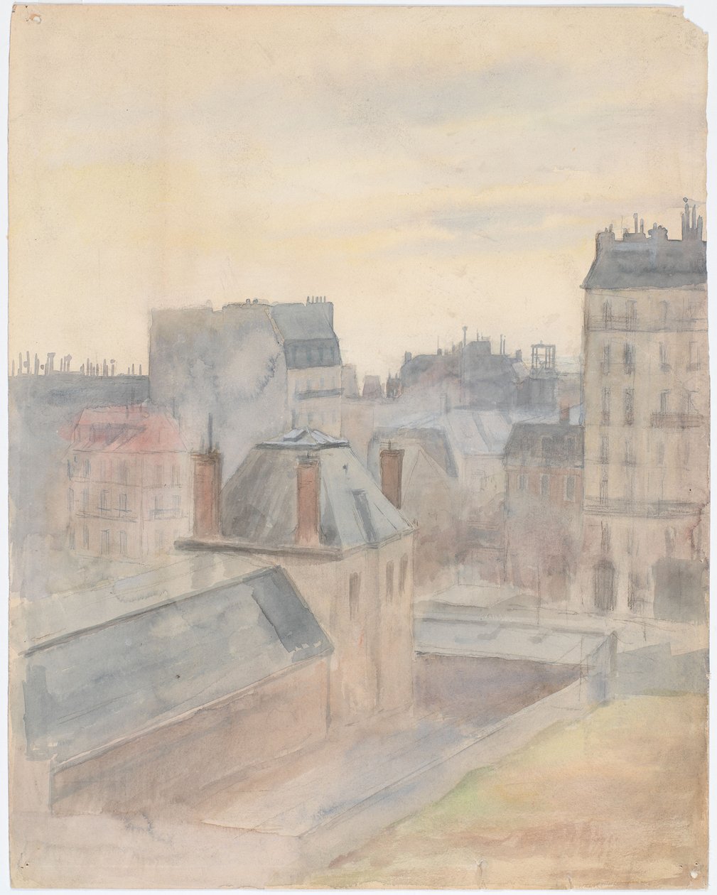 Uitzicht vanuit het huis van de kunstenaar in Parijs door Albert Edelfelt