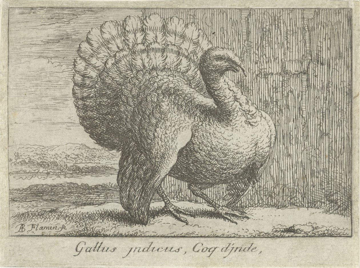 Landschap met kalkoen door Albert Flamen