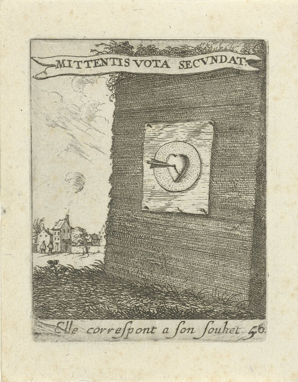 Pijl in het midden van een hart door Albert Flamen