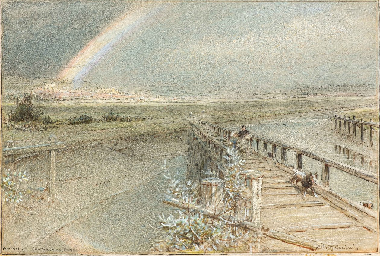 Arundel vanaf Ford Railway Bridge door Albert Goodwin