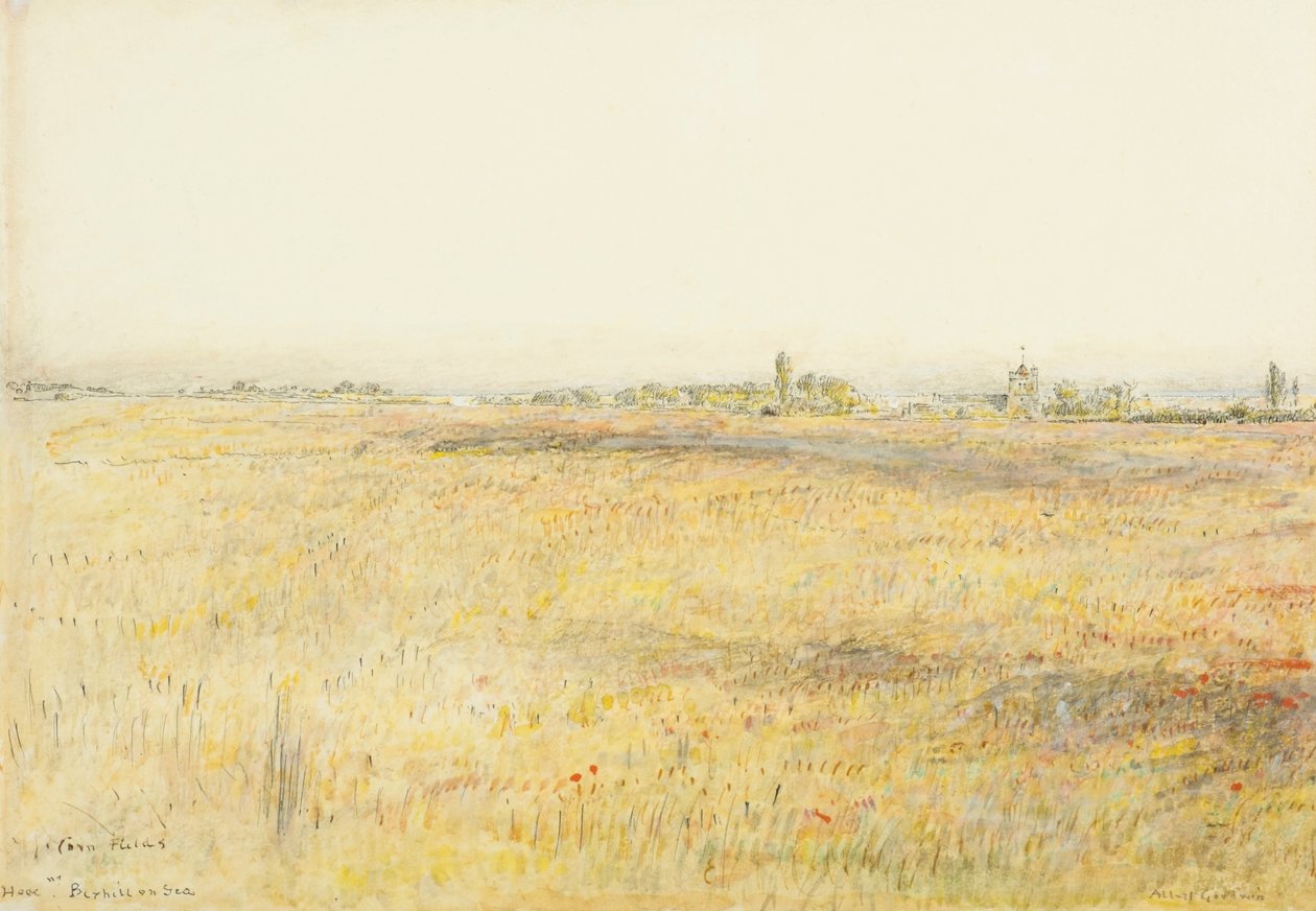 Korenvelden, Hooe. Bexhill aan Zee door Albert Goodwin