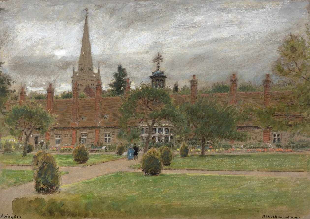 Long Alley Almshouses, Abingdon door Albert Goodwin