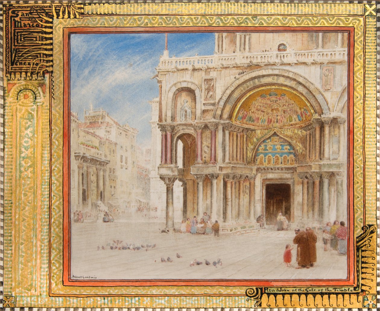 Peter en Johannes bij de Poort van de Tempel, San Marco, Venetië, ca. 1872 door Albert Goodwin