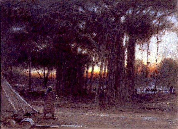 De Banyanbomen en de Wacht door Albert Goodwin