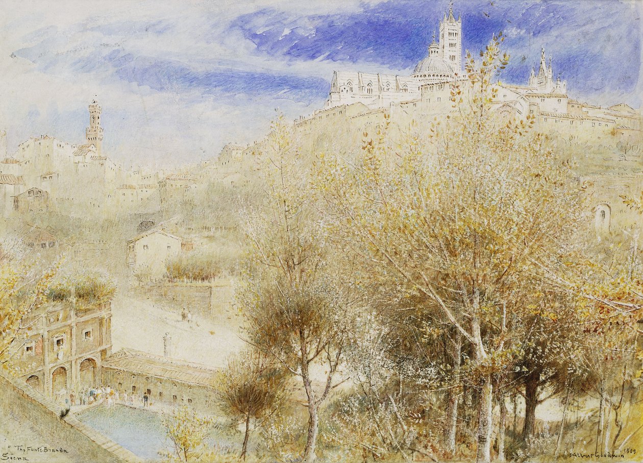 De Fonte Branda, Siena, 1905 door Albert Goodwin