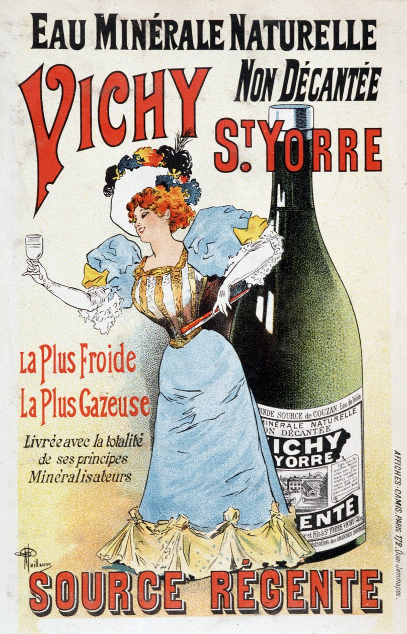 Reclame voor het mineraalwater Vichy St Yorre - door Albert Guillaume (1873-1942), ca. 1895 door Albert Guillaume