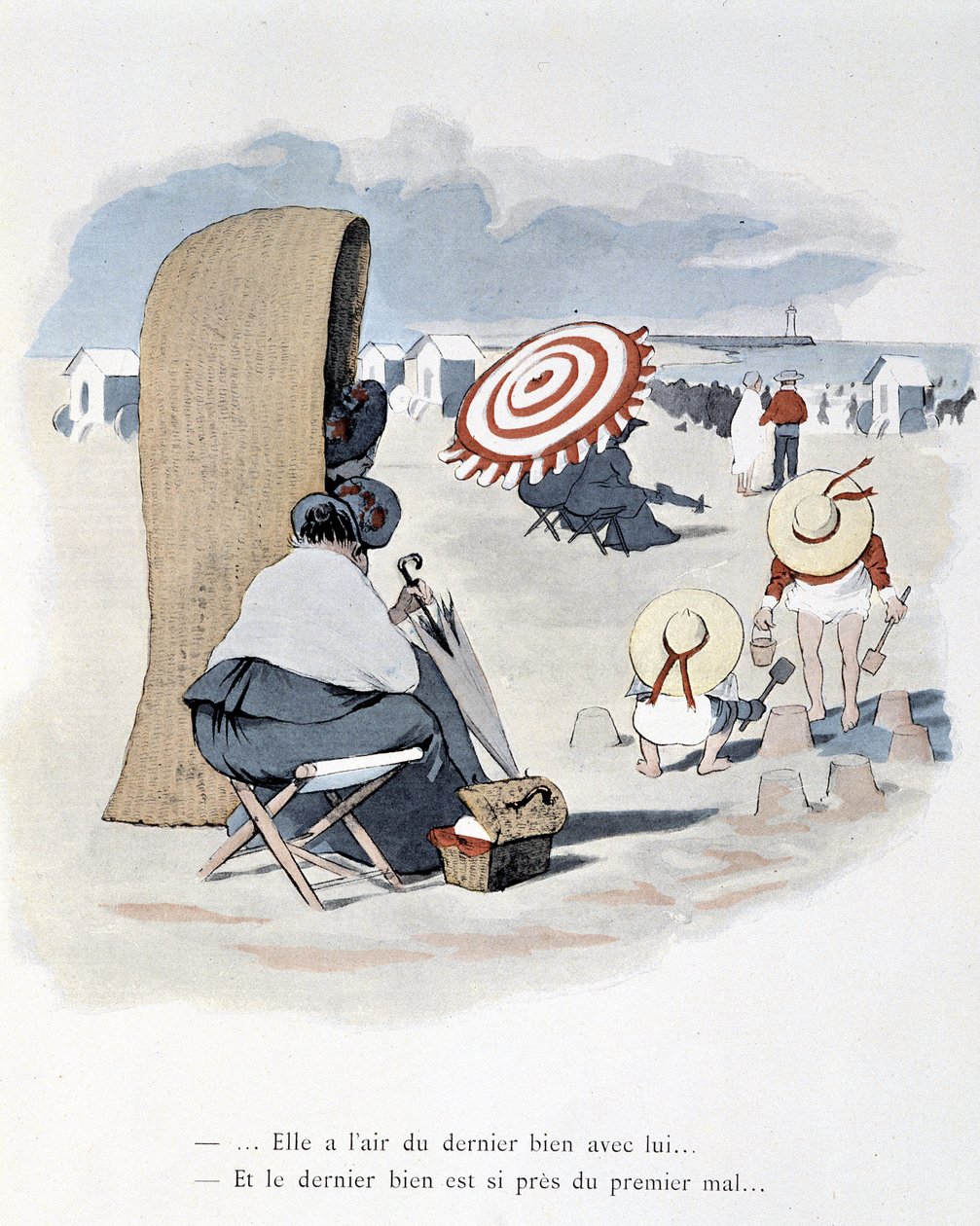 Strandscène in "Etoile de mer". A. Guillaume. Editions Simonis Empis, Parijs door Albert Guillaume