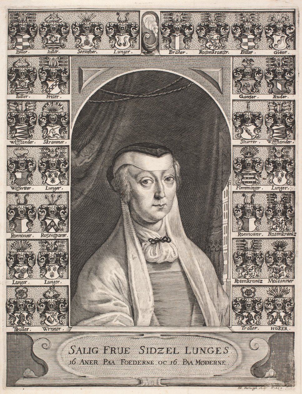 Sidsel Lunge. Herdenkingsblad door Albert Haelwegh