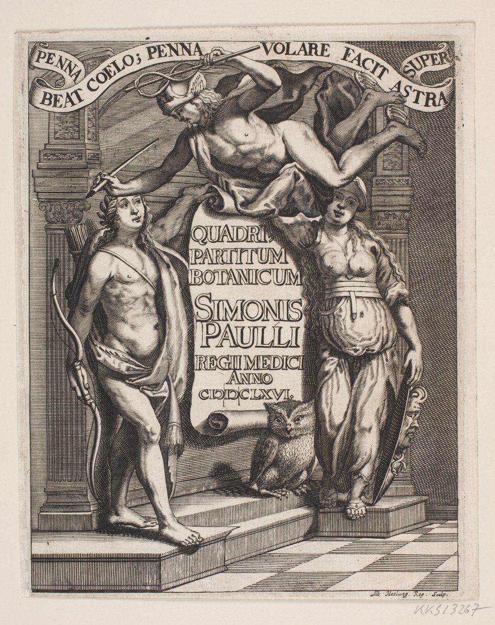 Titelblad voor Simon Paulli, "Quadripartitum Botanicum", 1667 door Albert Haelwegh