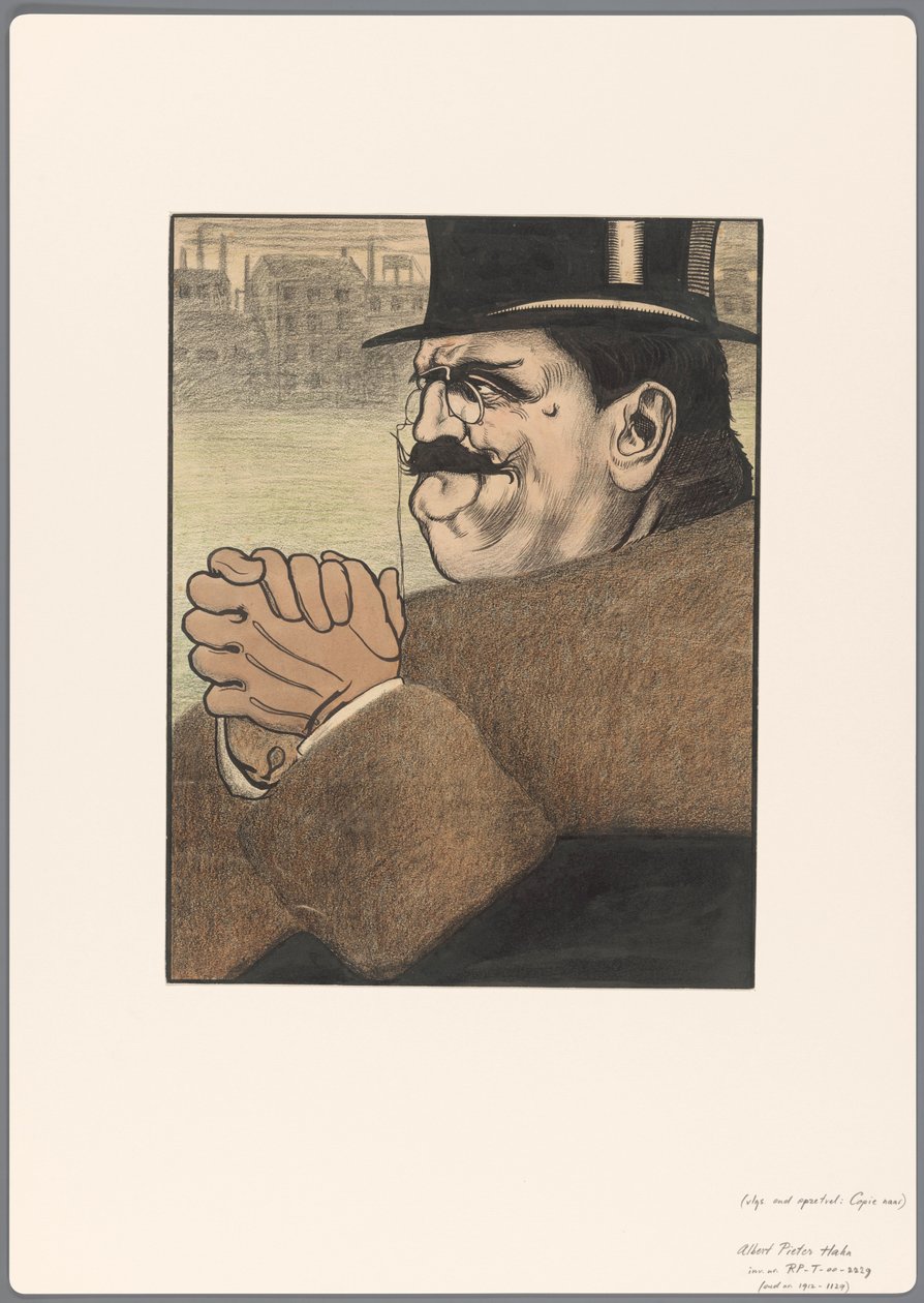 Ontwerp voor een politieke spotprent: de kapitalist door Albert Hahn (I)