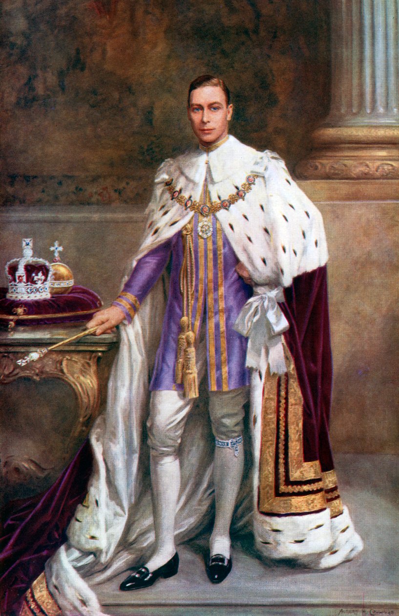 Koning George VI in kroningsgewaden, 1937 door Albert Henry Collings