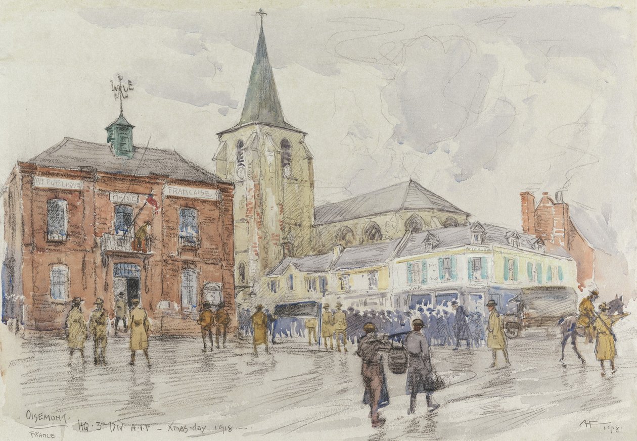 Oisemont, Hoofdkwartier van de 3e Divisie, 1918 door Albert Henry Fullwood
