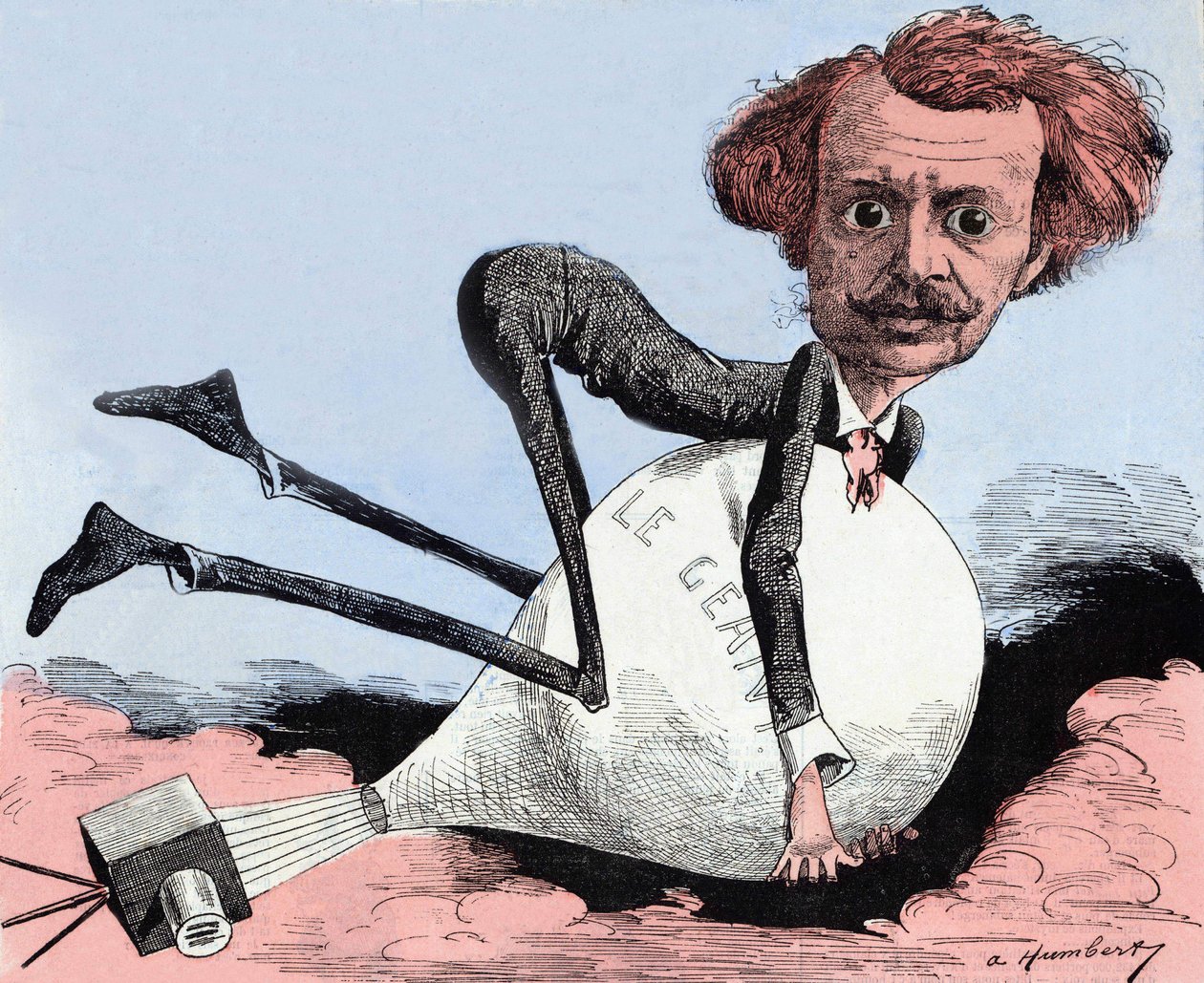 Cartoon van Nadar door Albert Humbert (1835 - 1886) door Albert Humbert