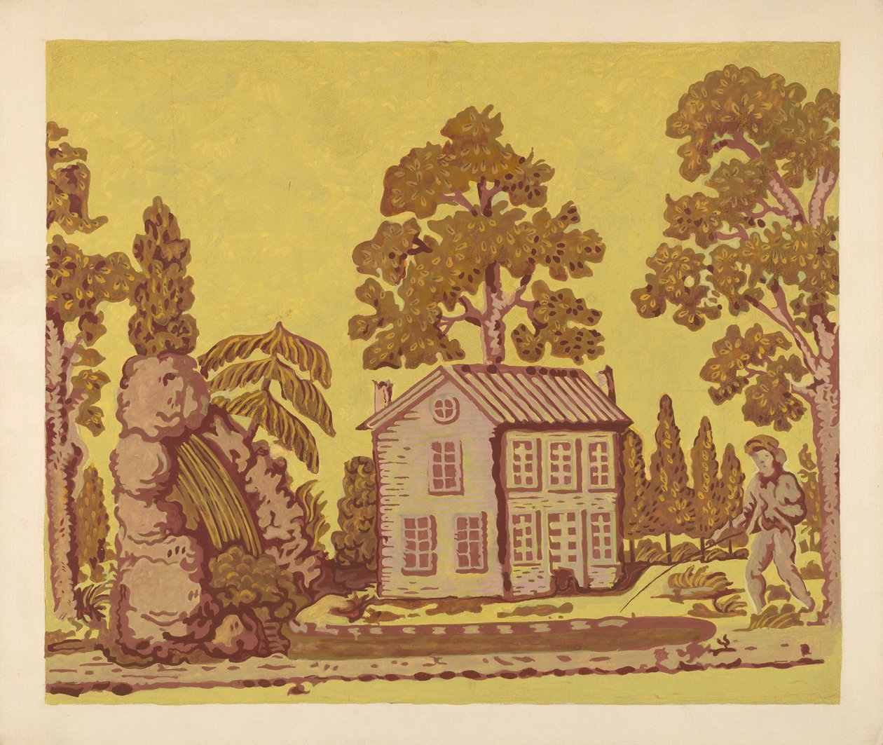 Behang gebruikt als banddoosbekleding, ca. 1937 door Albert J. Levone