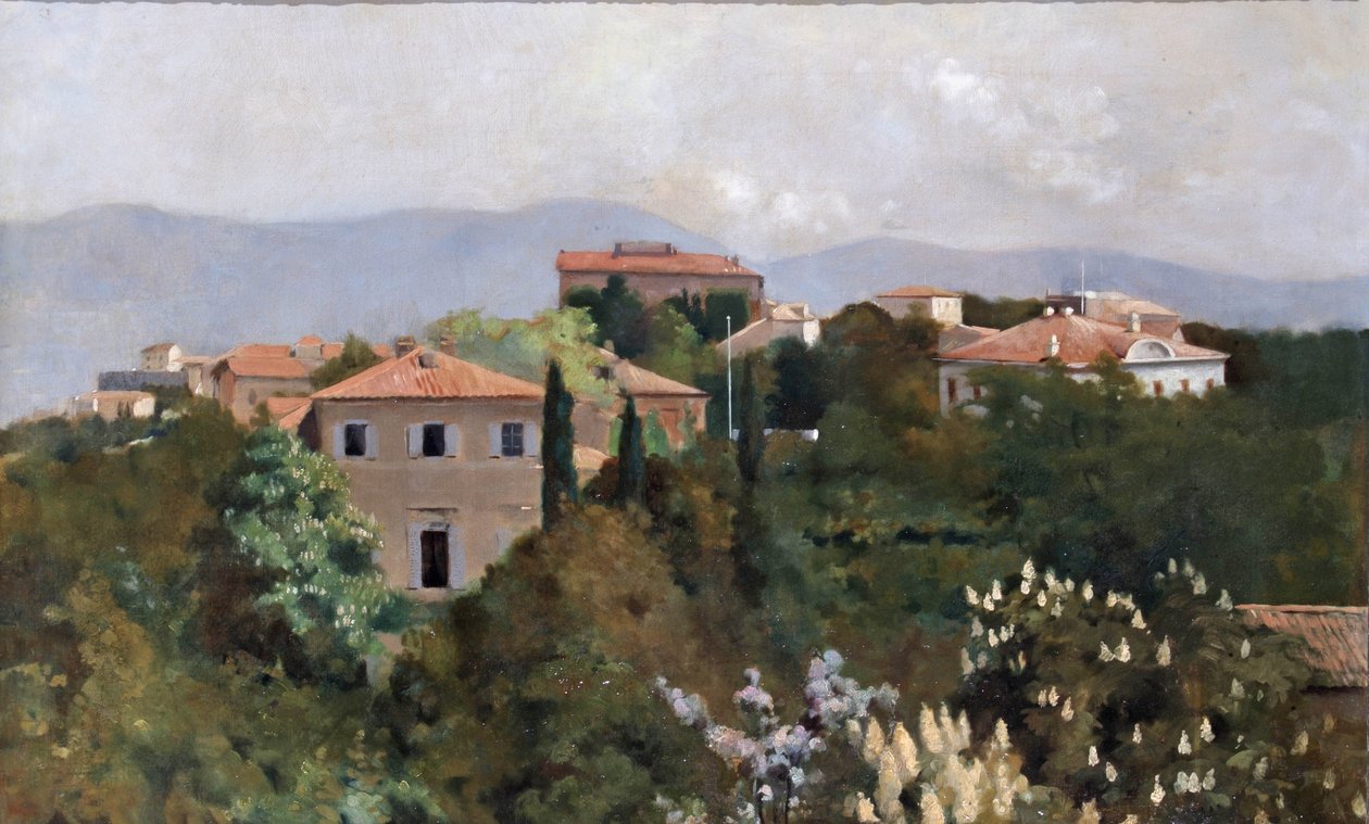 Huizen op de heuveltop in Triëst, ca. 1889 door Albert Letchford