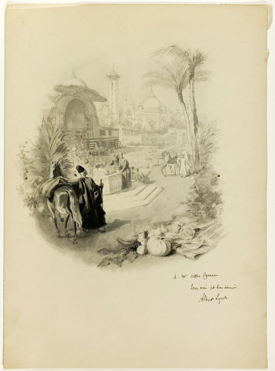 Studie voor Illustratie voor Aline, Koningin van Golconda door Albert Lynch