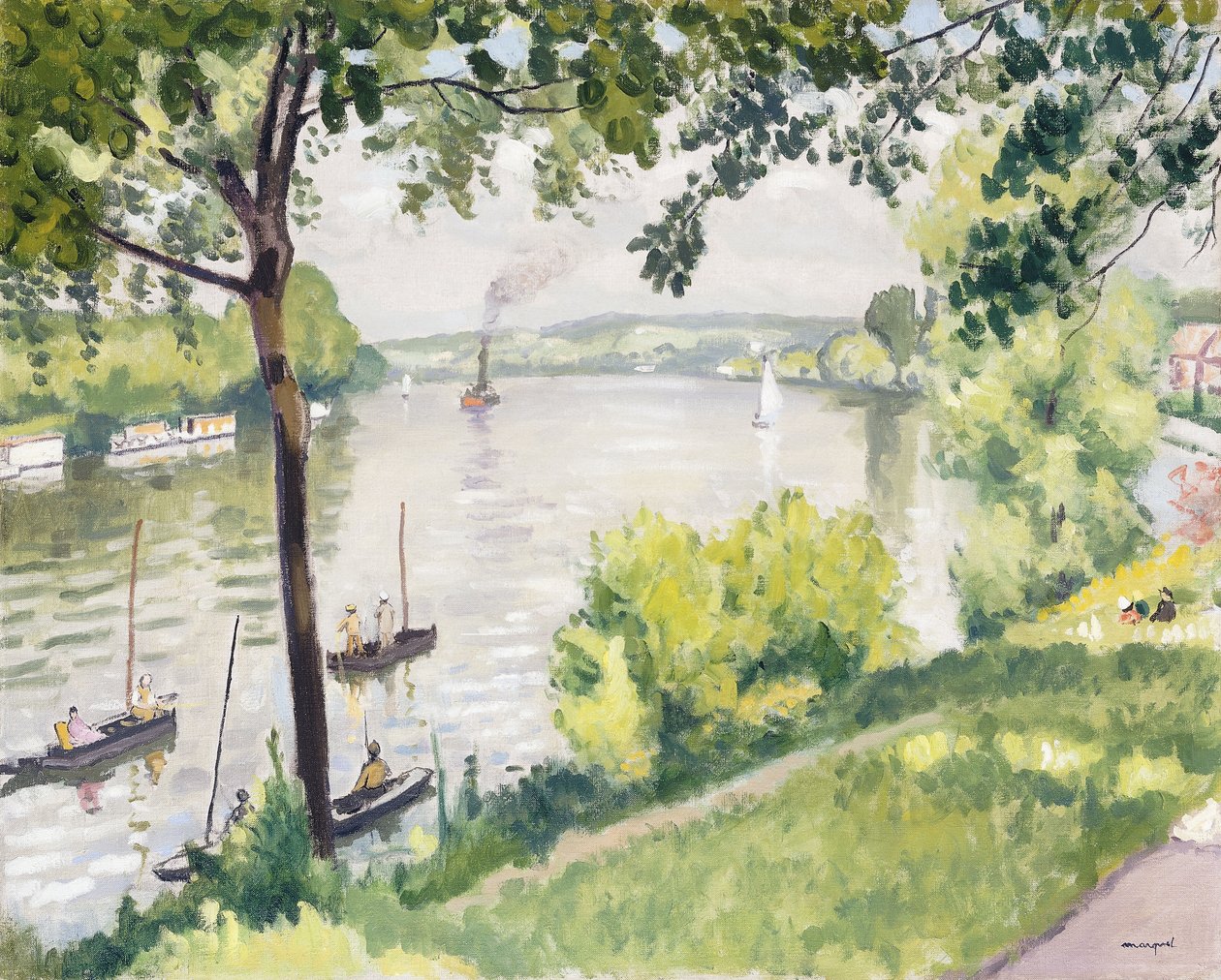 Oever bij Triel (De sleepboot) door Albert Marquet