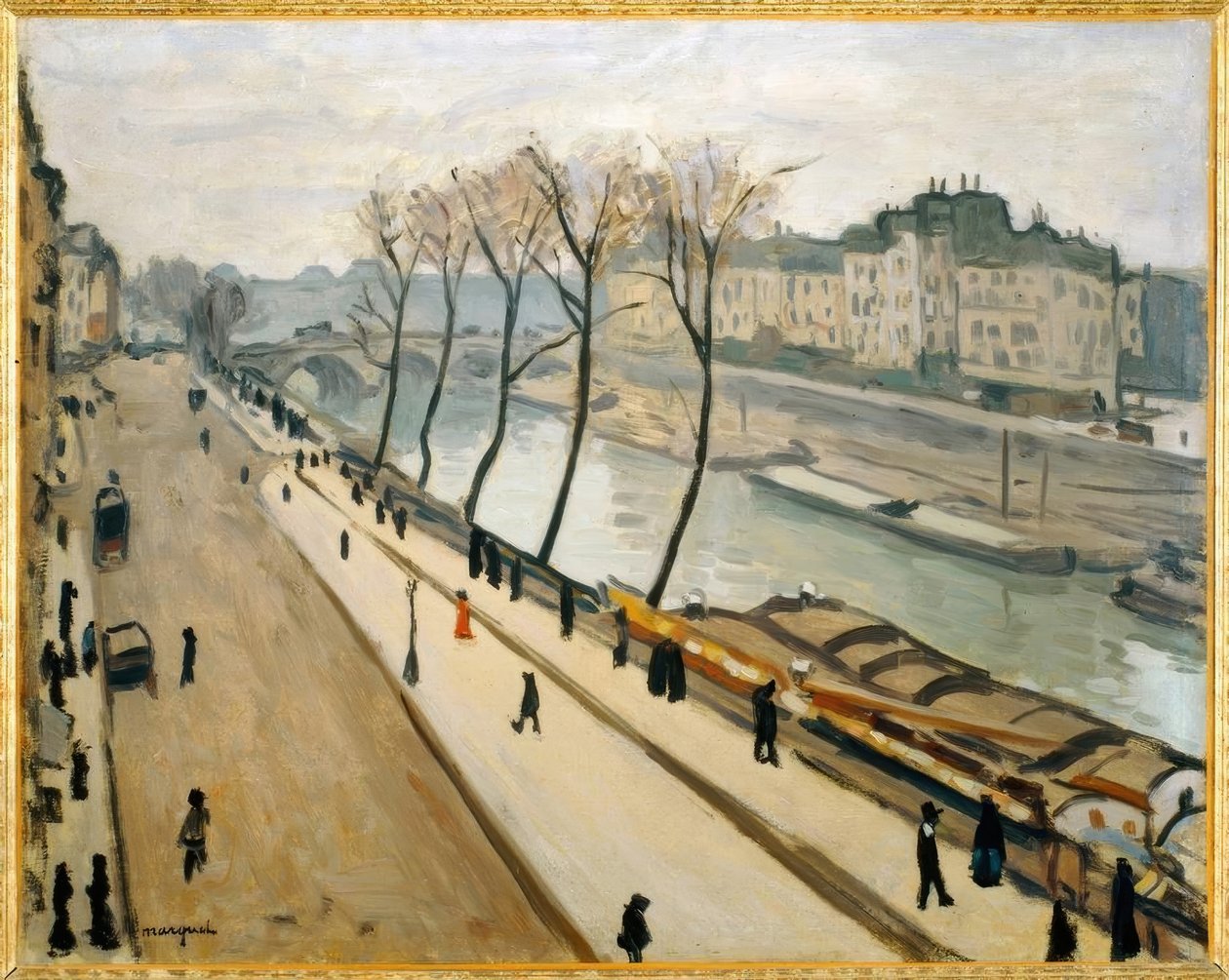De Seine gezien vanaf de Quai des Grands Augustins door Albert Marquet