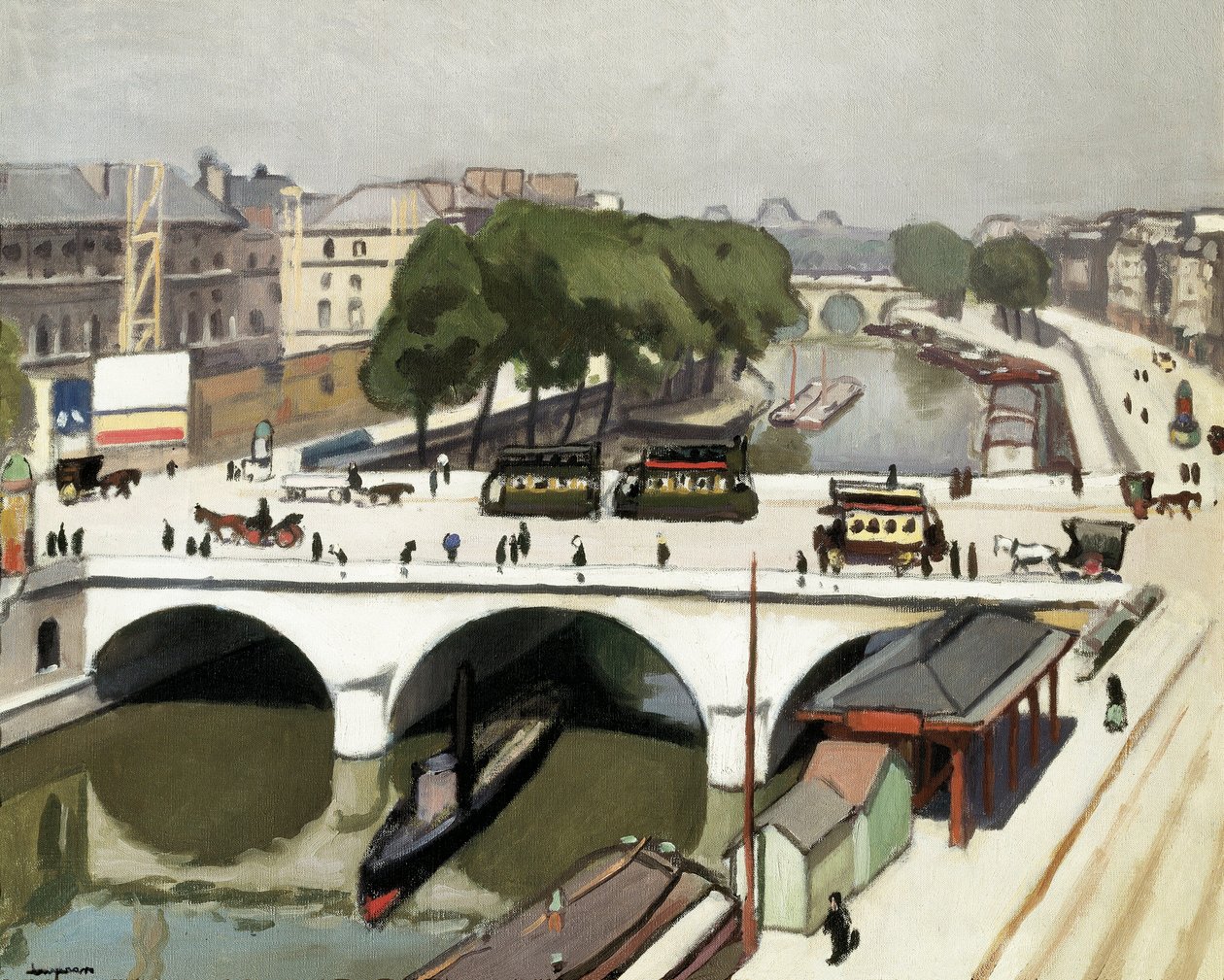 Le Pont Saint Michel in Parijs. Schilderij door Albert Marquet (1875-1947) door Albert Marquet