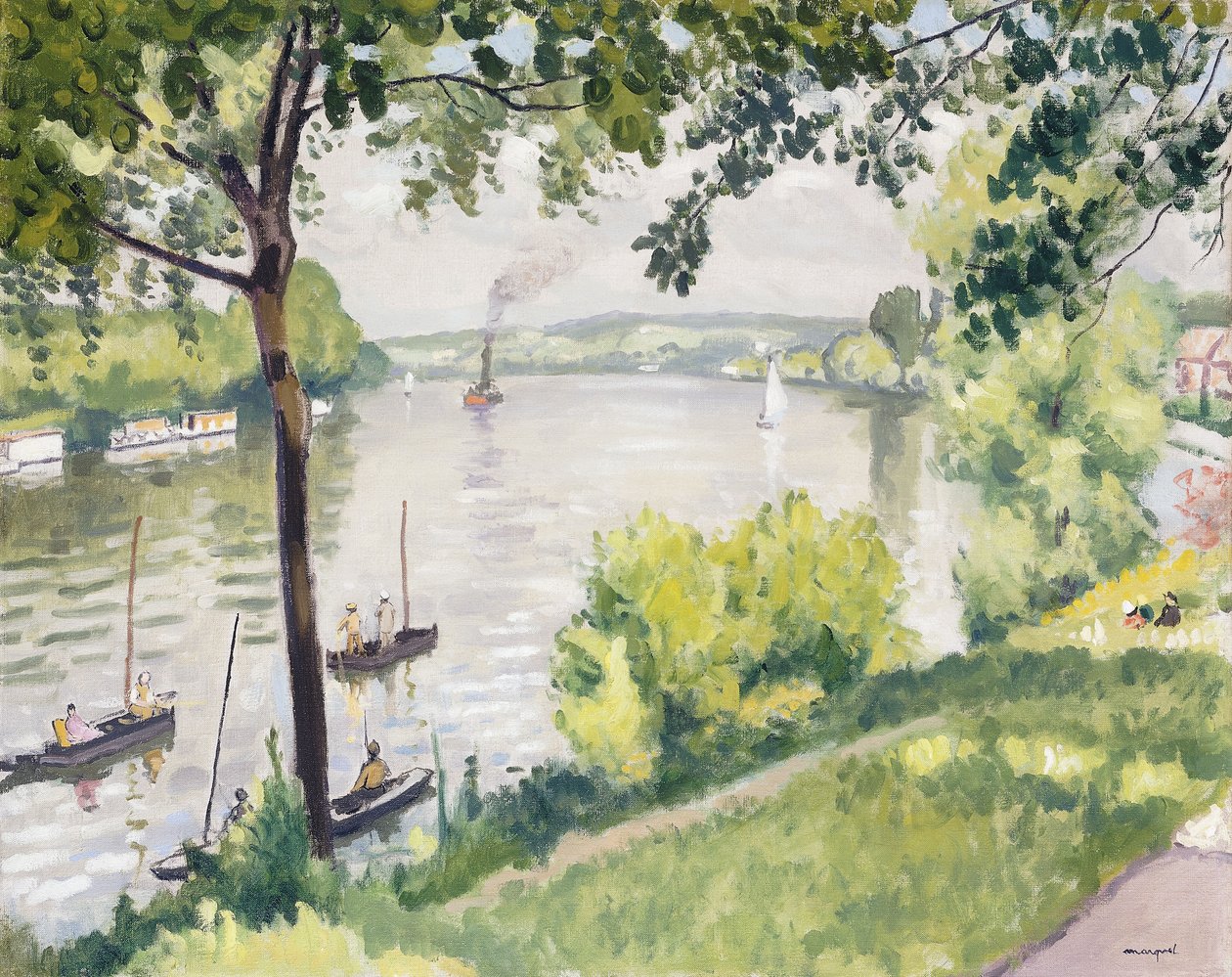 De oevers van Triel (De sleepboot) door Albert Marquet