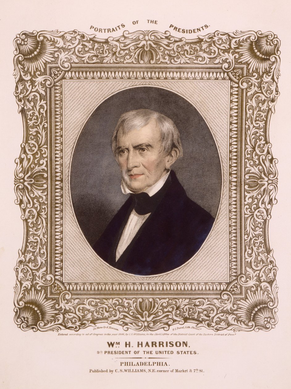 Amerikaanse president William Henry Harrison, 1846 door Albert Newsam