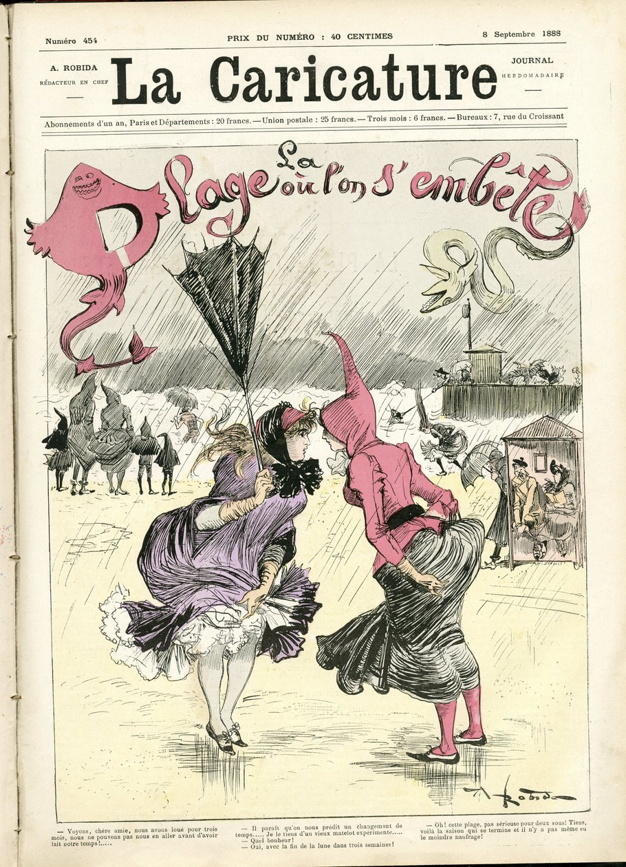 Illustratie door Albert Robida (1848-1926) voor de Omslag van La Caricature (1880) door Albert Robida