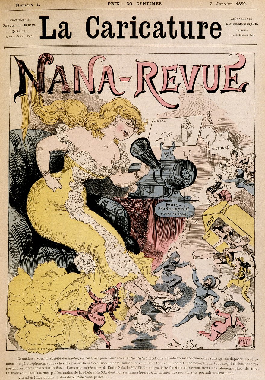 Nana-Revue: cartoon over Zola en haar werk 