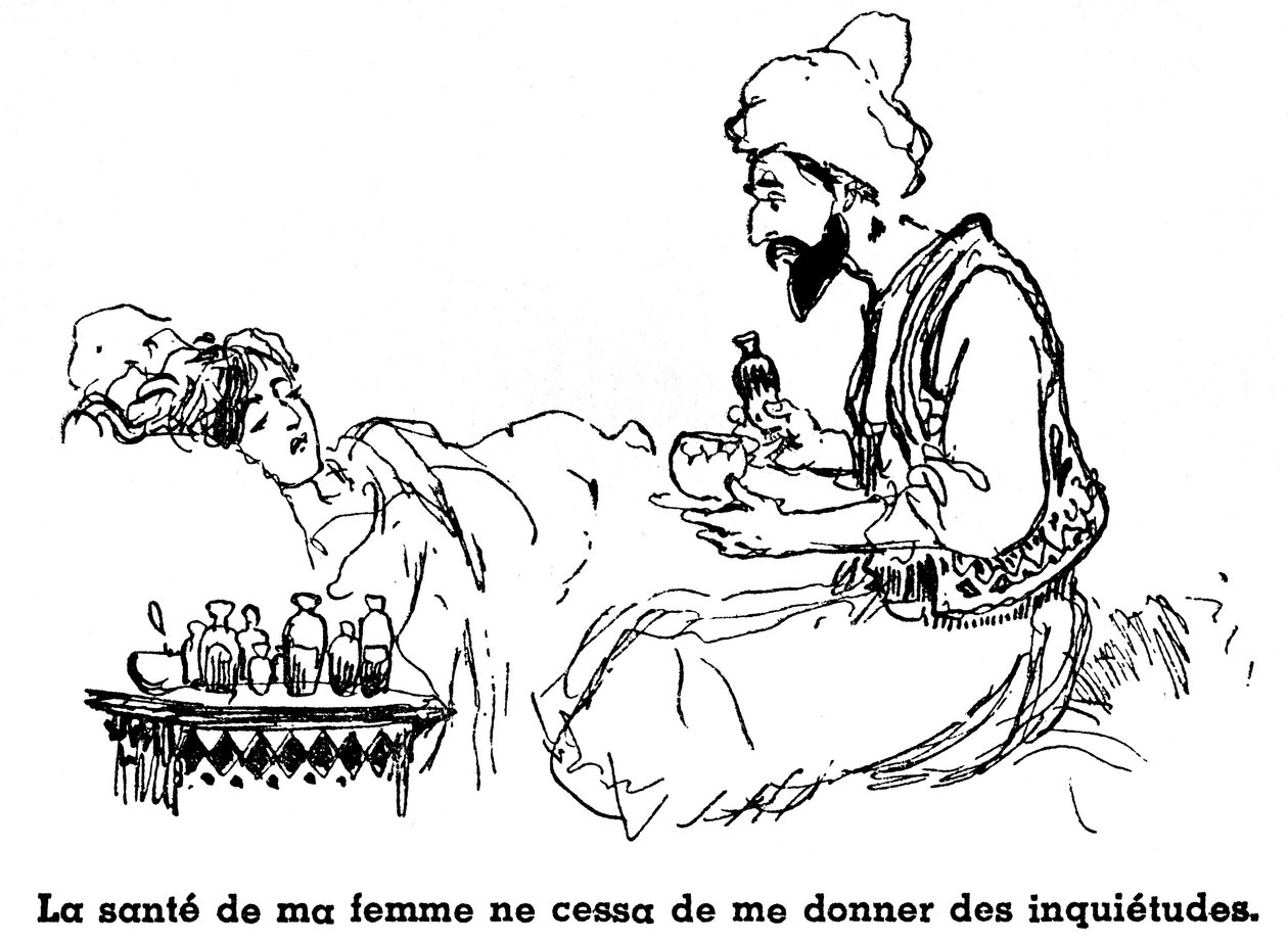 Sindbad de zeeman - verhaal van de duizend-en-een (1001) nachten - illustratie van een boek uit 1948 (Fortin editie, collectie Wonderlijke Beelden van de Kindertijd) die zijn avonturen vertelt - illustratie door Albert Robida (1848 - 1926) - Vierde reis: S door Albert Robida