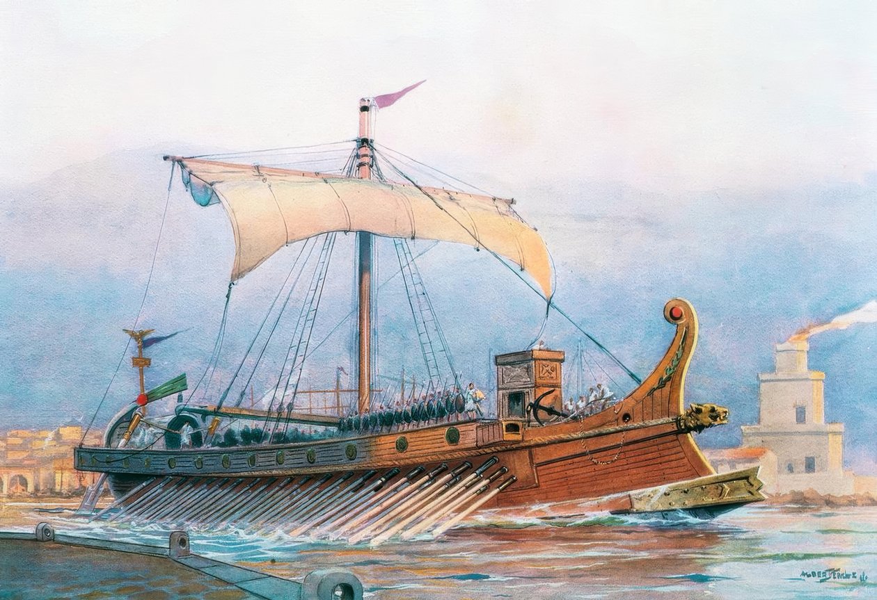 Romeins keizerlijk schip verlaat het arsenaal door Albert Sébille